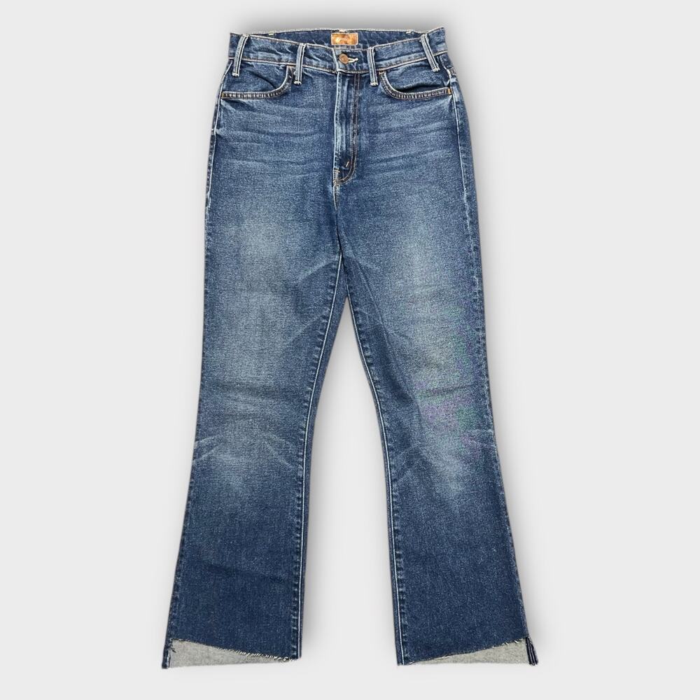MOTHER The Hustler High-Rise Ankle Fray Crop Jeans Truth & Consequences Size 25